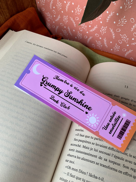 Marque-page ticket « Grumpy Sunshine »